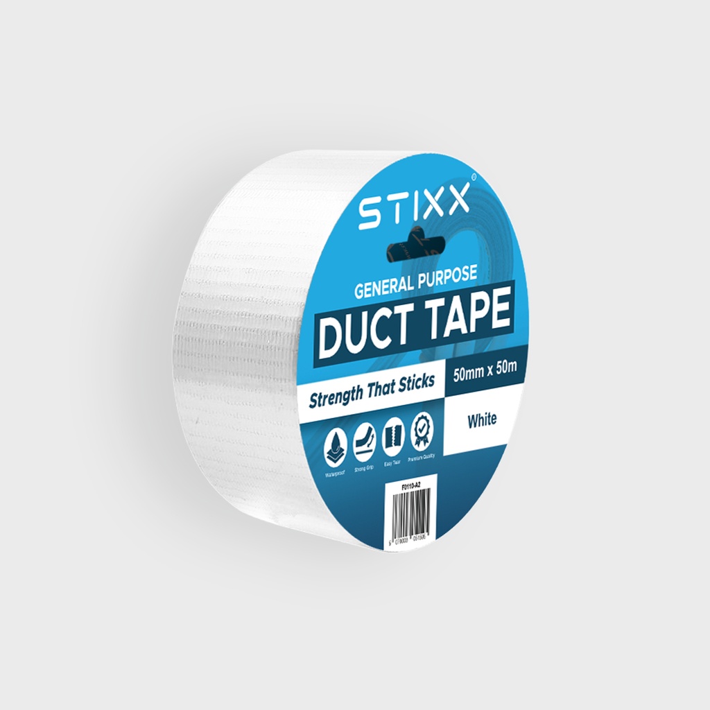 [F0110-A2] STIXX Duct Tape (White, 50mm)