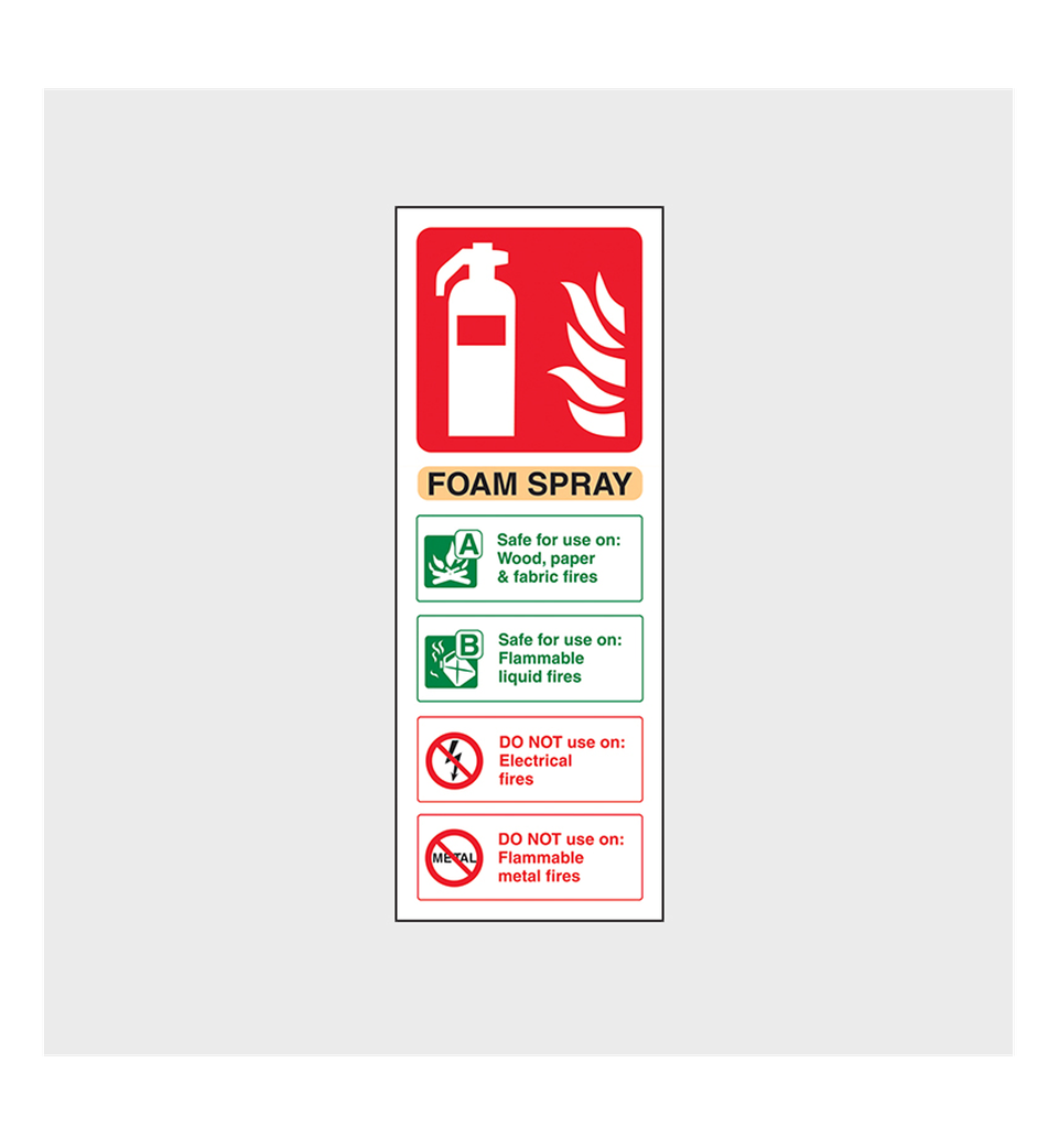 White Rigid Fire Extinguisher ID Signs