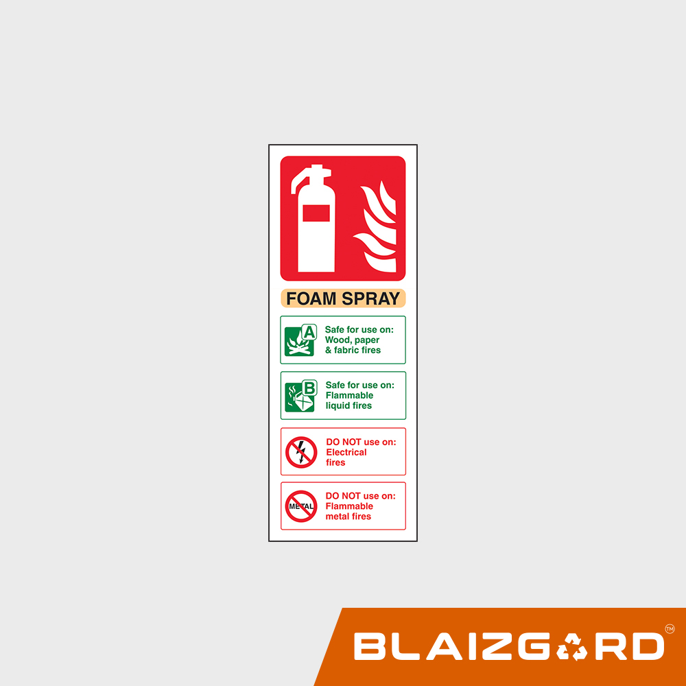 White Rigid Fire Extinguisher ID Signs
