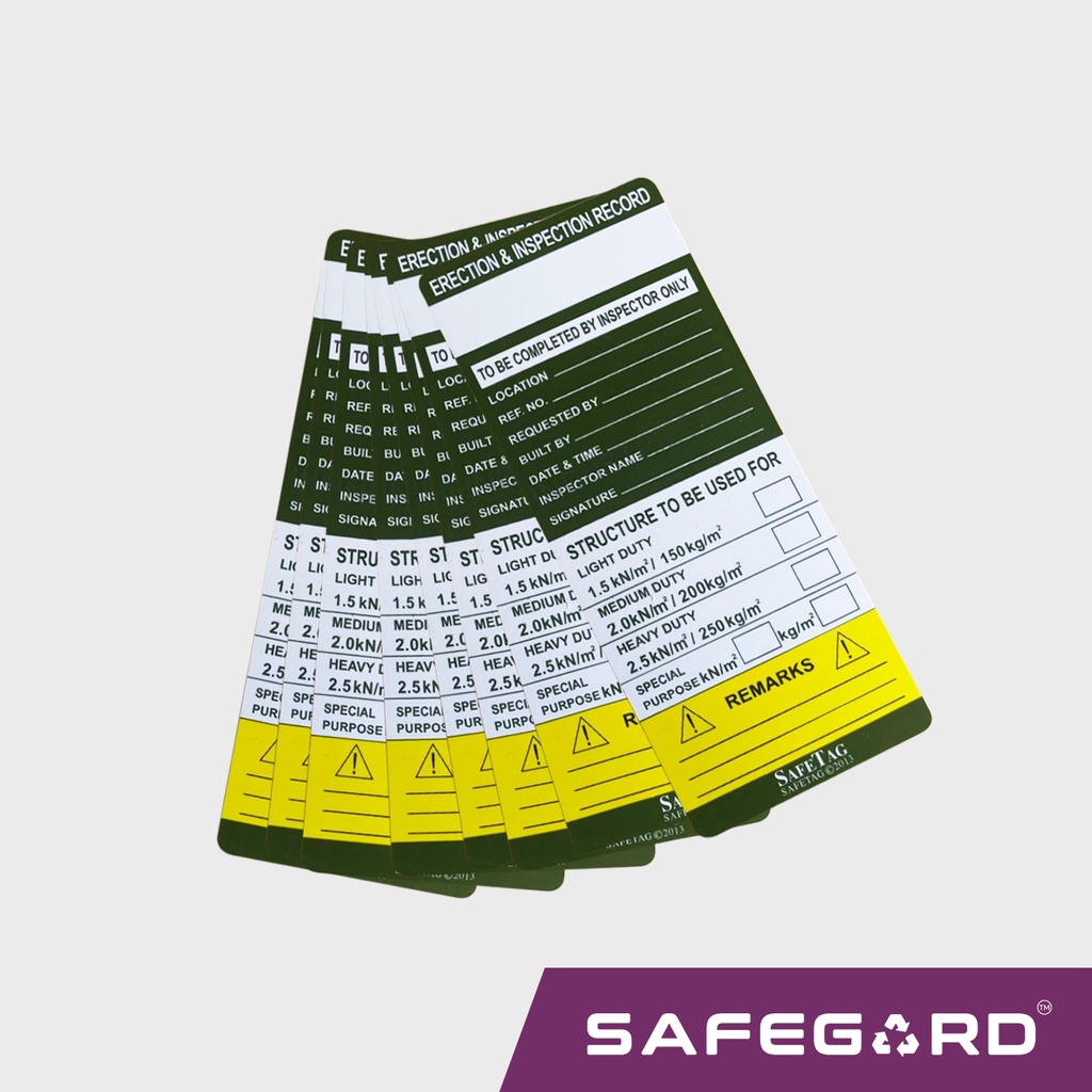 Scaff-tag Inspection Record Insert