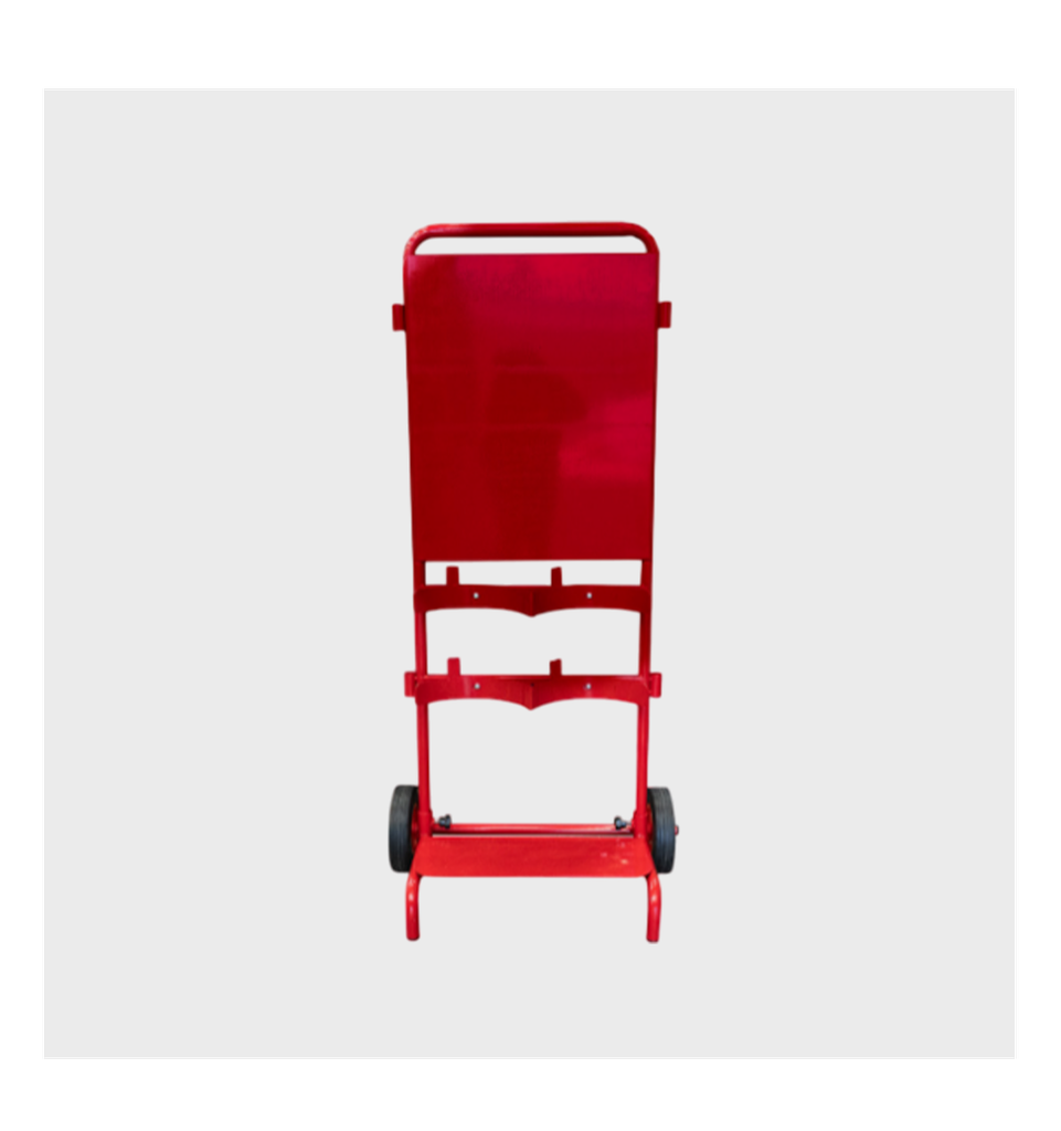 [S0202-1B] Flatpack Extinguisher Trolley - Double w/ Backboard