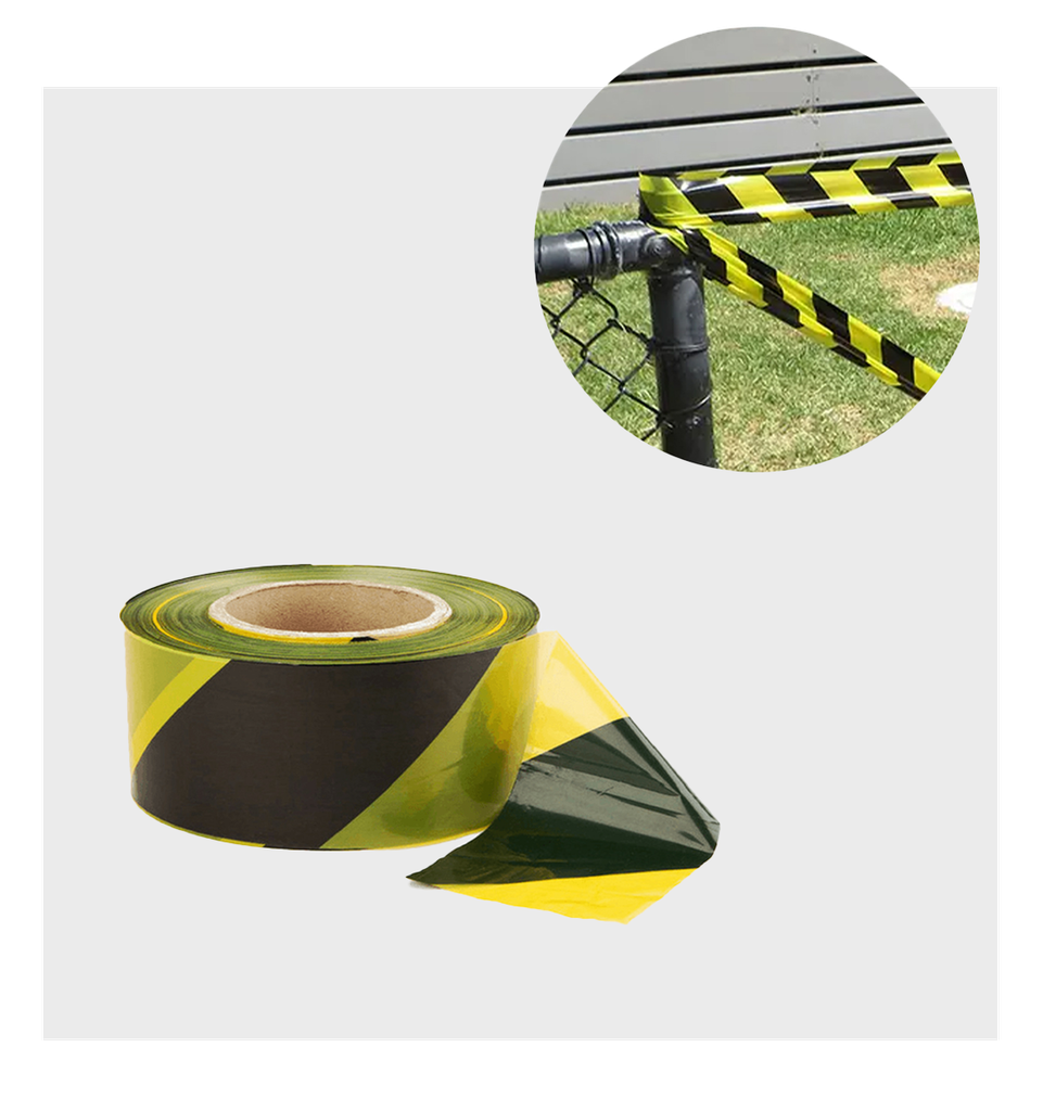 [F0110-E3B] Barrier Tape (Black/Yellow, 70mm x 500m)